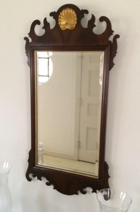 Chippendale mirror with shell motif