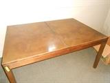 Harry Lunstead Dining Table with 2 leaves -- Etched copper top