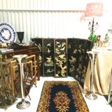 Asian screen panels, hand carved. Wool runner 100% handmade persian.  