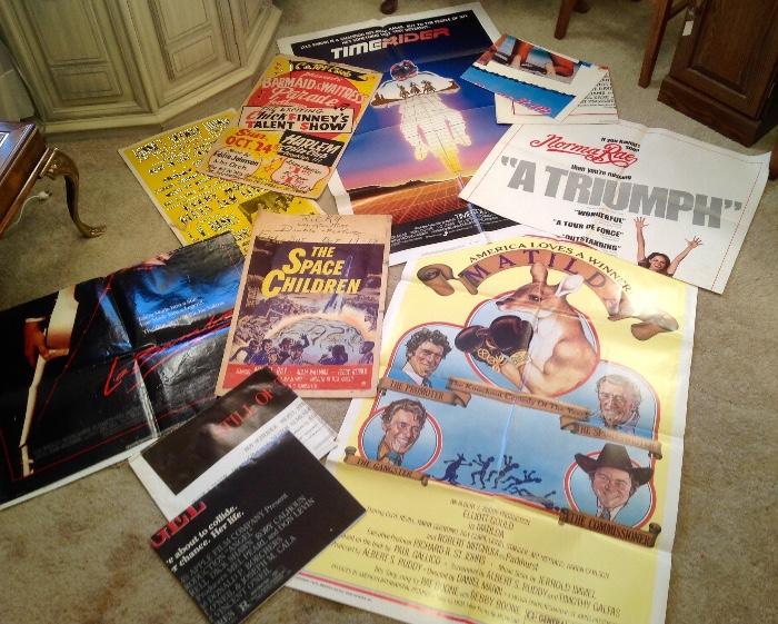 Vintage Movie Posters including La Bomba, Norma Rae and Matilda, Cool Vintage Space Children Poster, Music Posters