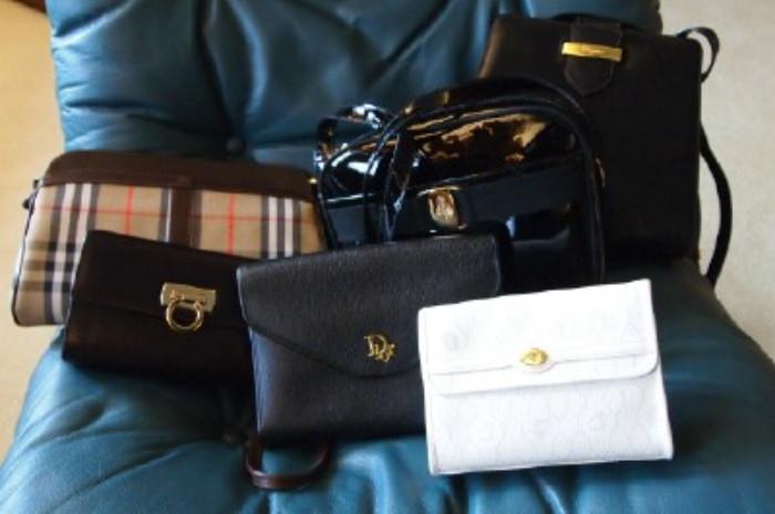 Dior, Burberry, Ferragamo purses