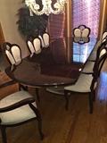 Gorgeous Italian Dining Table w/ Chairs & Footed Marble Base