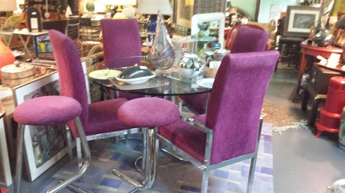 MILO CHROME DINING TABLE AND CHAIRS