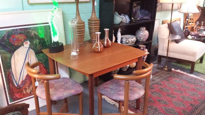DANISH TABLE AND CHAIRS