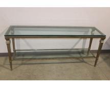 Massive glass top entry or sofa table.