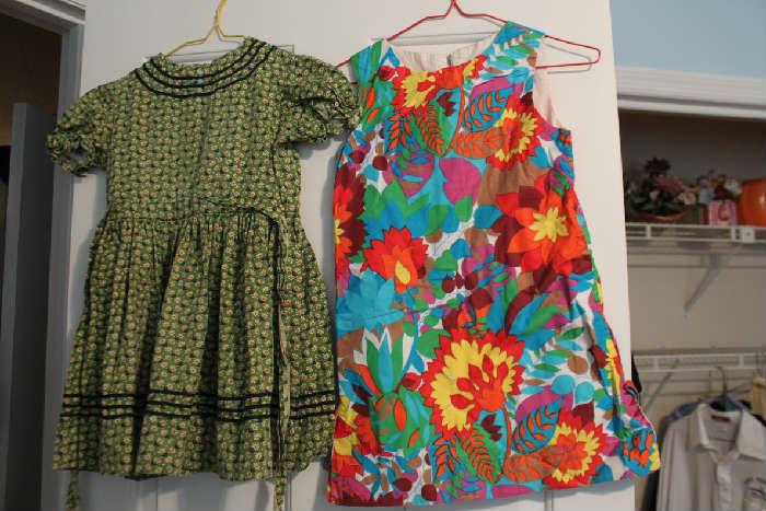 Vintage child's dresses and some vintage coats and ladies dresses