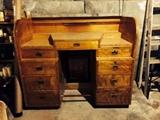1960 Maple Bank Tellers Desk. Has nine drawers. From the Austell Bank