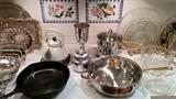 Great cast iron skillet, Spode teapot, no pot