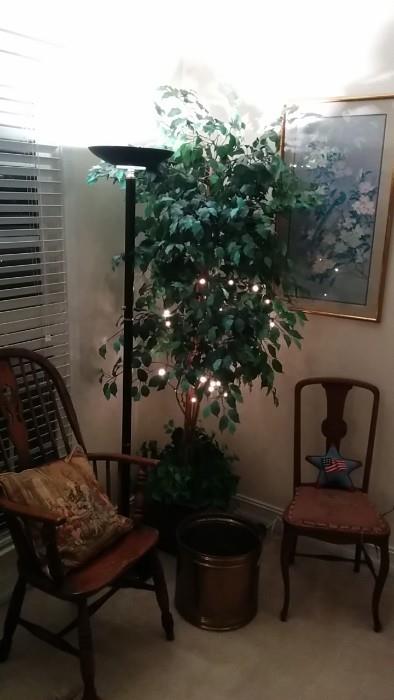 Cozy corner with antique wooden chairs, a tree that'll light up your world - the Earth may even move.