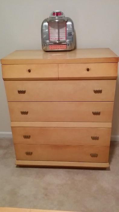 Mid-century Marilyn Monroe blonde chest of drawers, by United Furniture Co., Lexington, NC
