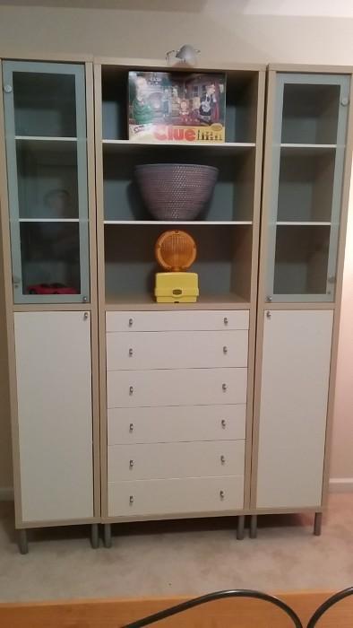 Another Ikea classic, a 3-piece illuminated cabinet