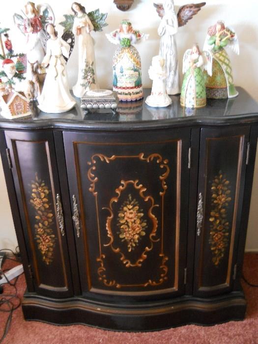 Curved Front Hand Painted Cabinet Console