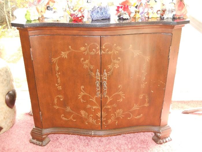 Curved Front Hand Carved Chest,