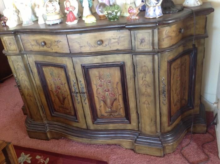 Ornate painted curved chest, lovely detail