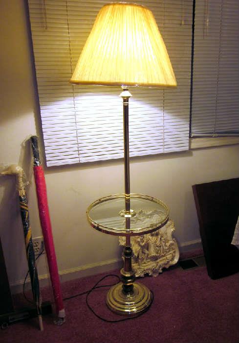 Glass table floor lamp