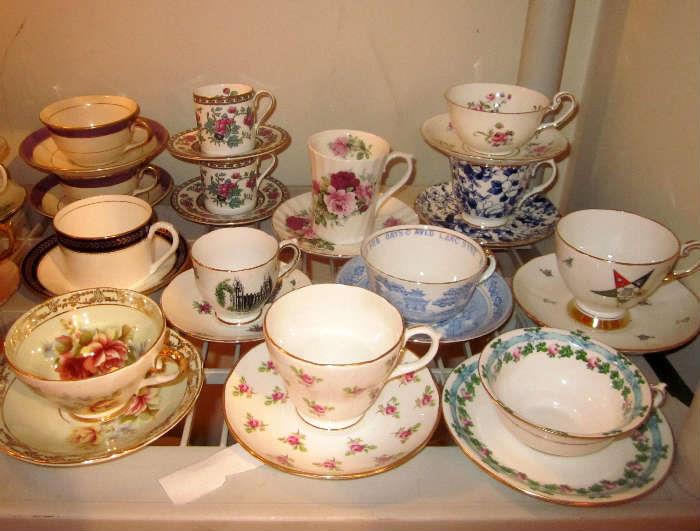 Bone china and porcelain teacups from England