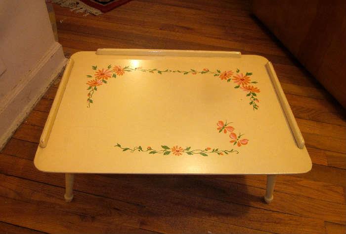 Vintage hand painted wood bed tray, tilts for reading, writing, etc. by  General Wood Products.