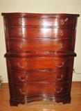 Matching mahogany chest on chest