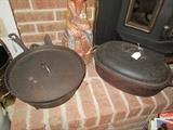 Cast iron cookware including Griswold Roaster