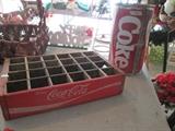 vintage Coca Cola crate, coca cola can shaped grill great for tailgating