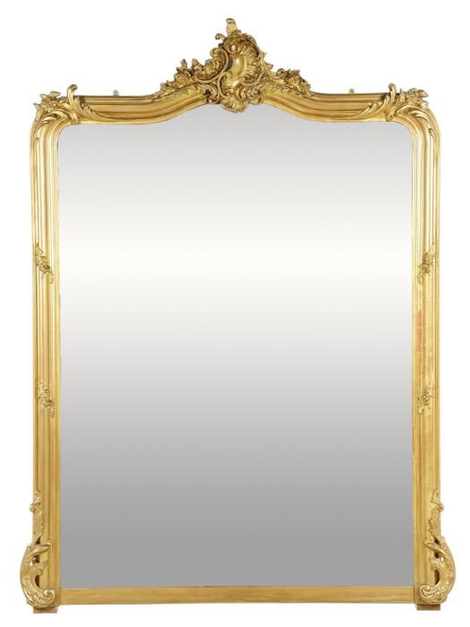 LOT 1: A FRENCH LOUIS XVI STYLE GILTWOOD MIRROR