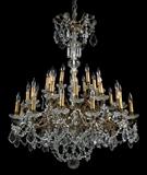 LOT 18: A FRENCH BRONZE AND CRYSTAL THIRTY-SIX-LIGHT CHANDELIER