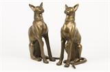LOT 82: A PAIR OF CONTINENTAL GILT METAL CAT FIGURES