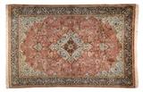 LOT 88: A TABRIZ STYLE SILK RUG