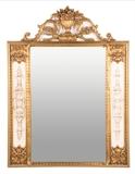 LOT 112: A GEORGE III STYLE PARCEL GILT MIRROR