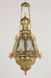 LOT 116: A MOROCCAN BRASS LANTERN 