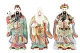 LOT 147: THREE CHINESE FAMILLE ROSE PORCELAIN FIGURES