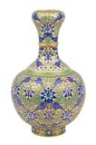 LOT 164: A CHINESE CHAMPLEVE AND GILT METAL VASE