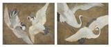 LOT 183: A PAIR OF DECORATIVE JAPANESE PAINTINGS