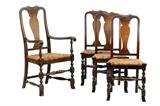 LOT 205: A SET OF FOUR GEORGE II STYLE DINING CHAIRS