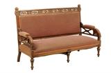 LOT 211: AN AESTHETIC STYLE UPHOLSTERED SETTEE