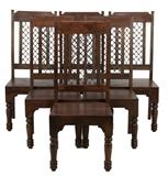 LOT 225: A SET OF SIX DUTCH COLONIAL STYLE TEAKWOOD CHAIRS