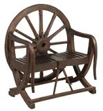 LOT 226: A TEAKWOOD WHEEL BENCH 