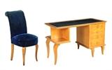 LOT 237: AN ART DECO STYLE DESK AND CHAIR