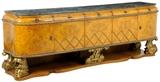 LOT 240: AN ITALIAN PARCEL GILT BURLWOOD AND MARBLE SIDEBOARD