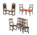 LOT 249: AN ASSEMBLED SET OF NINE FRENCH BRITTANY AND NEOCLASSICAL DINING CHAIRS