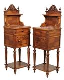 LOT 297: A PAIR OF LOUIS XVI STYLE BEDSIDE CABINETS