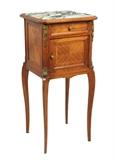 LOT 298: A FRENCH TRANSITIONAL STYLE BEDSIDE CABINET