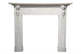 LOT 315: A CONTINENTAL CARVED MARBLE FIREPLACE