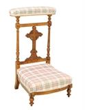 LOT 327: A FRENCH UPHOLSTERED PRIE DIEU