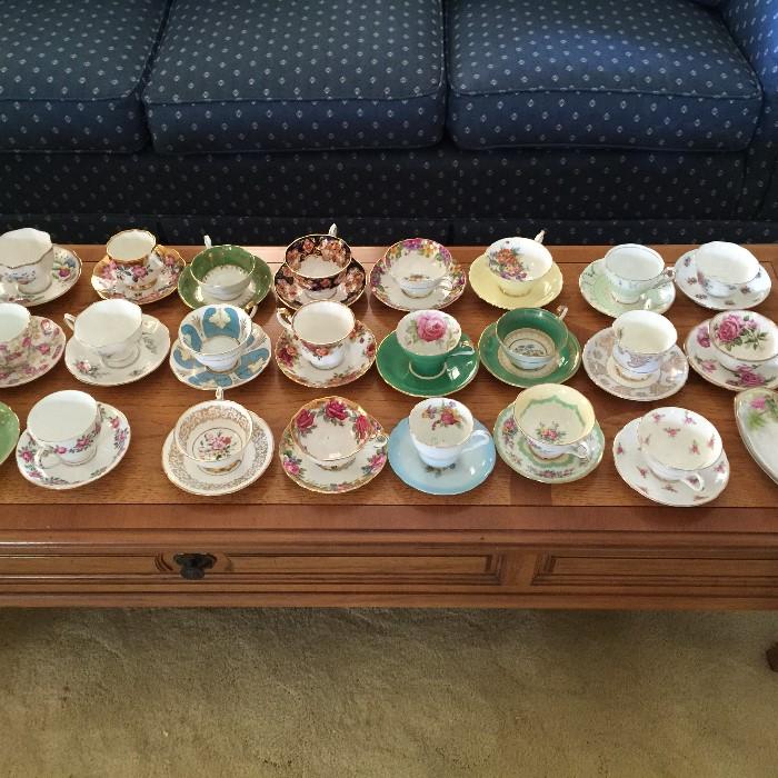 Royal Albert, Paragon 25+ sets of cups and saucers.