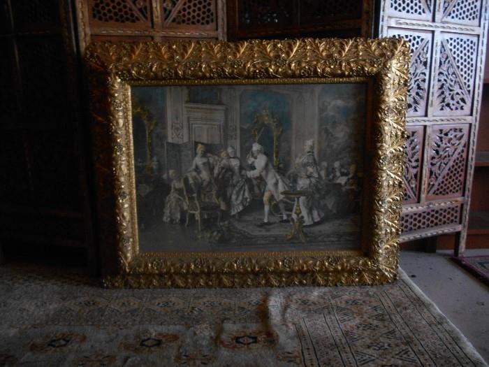 Ca. 1880's German gilded large frame with litho.