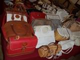 5 plus Dooney & Burke bags and many other slightly used purses and bags. new and like new woman's 7 1/2 sz shoes 
