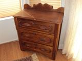 Walnut Acorn pull 3 drawer chest 