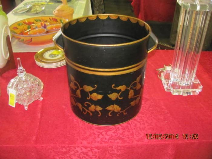 Black Tin Bucket
