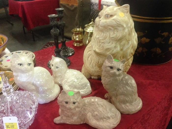 Jane Ann Langford Critchfield Handmade Ceramic Cats